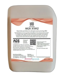 AGS 3502 bezbarwny półmat Powłoka zmywalna antygraffiti wszystkie powierzchnie z wyjątkiem szkła, pleksi