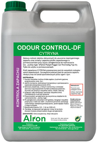 ODOUR CONTROL-DF CYTRYNA do usuwania nieprzyjemnego zapachu oraz zmiany i poprawy profilu zapachowego USUWA ZAPACH NIKOTYNY OGIEŃ DYM POŻAR SUCHA MGŁA