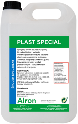 PLAST SPECIAL do plastiku i gumy Konserwacja elementów gumowych i plastikowych Odnawia pożółkłe Zmiękcza popękaną gumę