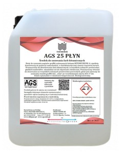 AGS 25 płyn usuwanie graffiti z farb bitumicznych i usuwanie resztek „cieni” po farbach bitumicznych
